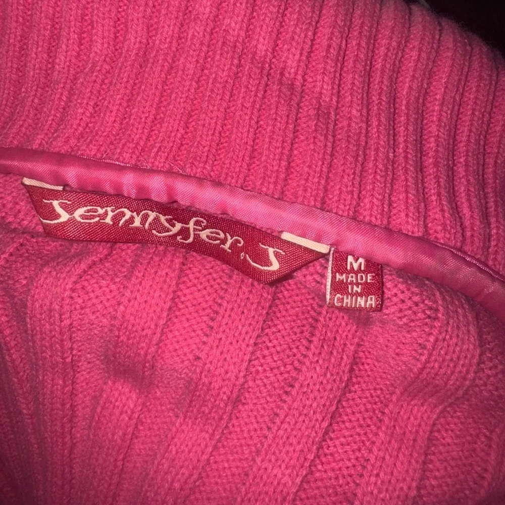 Vintage Jennyfer J Pink Rabbit Fur & Knit Zip-Up Jacket - Picture 6 of 6